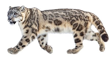 Snow Leopard Walking Gracefully Through Its Natural Habitat in Stunning Detail and Clarity
