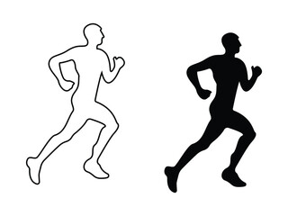 Silhouette of a man running in action, showcasing athletic movement and energy