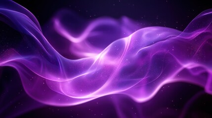 Obraz premium Captivating purple abstract background with flowing wave energy and twinkling sparkles of light and depth of dark space
