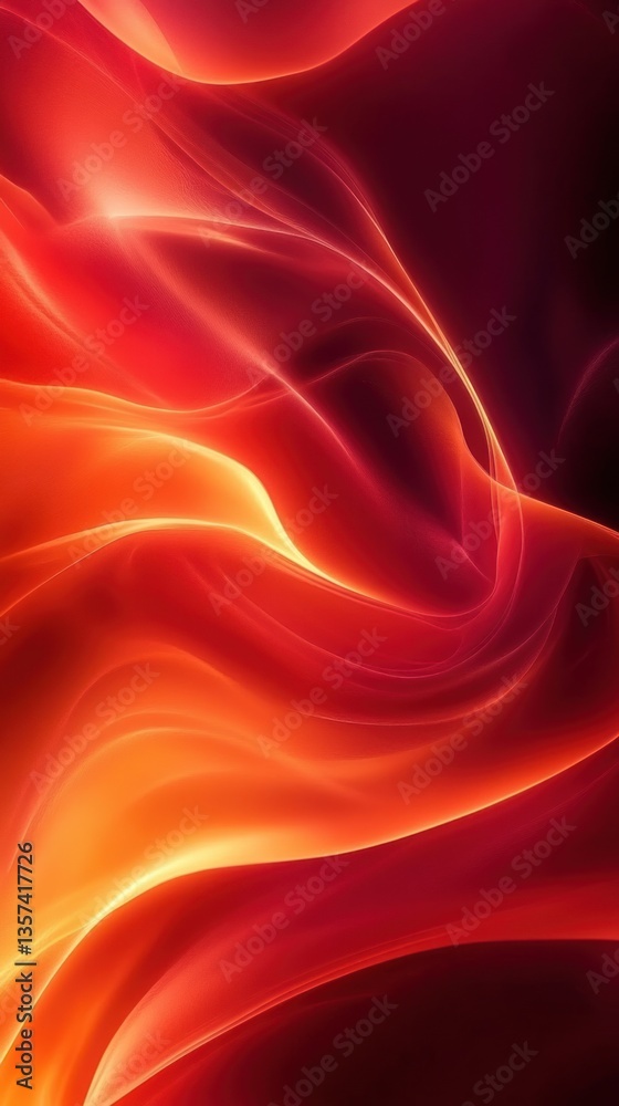 Poster dynamic abstract backdrop with fiery shades merging in vivid waves creating a surreal background and