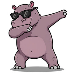 Obraz premium Hippopotamus Dabbing