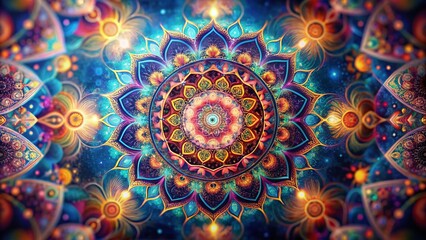 Long Exposure Photography of Intricate Mandala Coloring Pages, Abstract Art, Spiritual Symbolism