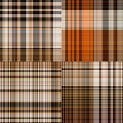 Warm fall gingham tartan check seamless pattern. Woven classic variegated ombre check texture with fabric effect. Repeatable tile for fashion and home decor soft furnishing design. 