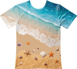 T-shirt design with ocean theme.