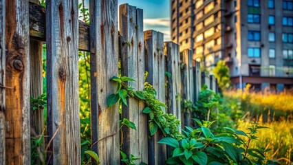 Obraz premium Weathered Wooden Fence Urban Exploration Photography - Grunge Texture Background