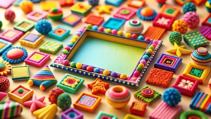 Whimsical Clipart Borders: Miniature Tilt-Shift Photo Fun