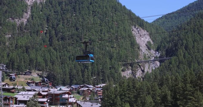 Matterhorn Ski Lifts In Zermatt, Switzerland Mountains