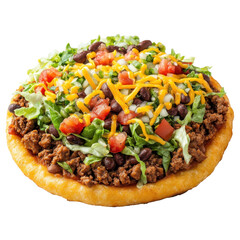 Photorealistic Indian Taco with Cheese, Lettuce and Beans