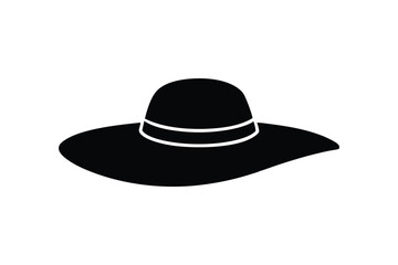 Silhouette art illustration of Wide brim hat.eps