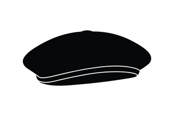Silhouette art illustration of Beret hat.eps