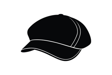Silhouette art illustration of Newsboy cap.eps