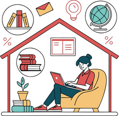 Working from Home in a Comfortable Study Area