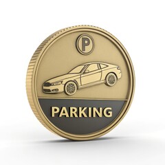 car icon on metal button