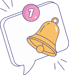 Notification Bell Icon with Number Badge