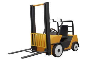 Forklift with Cargo Palletc - 3D render