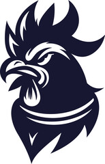 Fierce Chicken Mascot Silhouette Icon vector , Aggressive Rooster Logo vector 