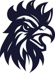 Fierce Chicken Mascot Silhouette Icon vector , Aggressive Rooster Logo vector 