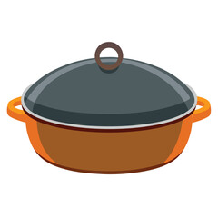 Stainless steel cooking pot with lid isolated on white background