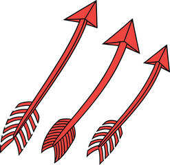 Red Arrow Vector Design with Feathered Tail

