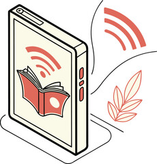 Digital Audiobook Vector Illustration