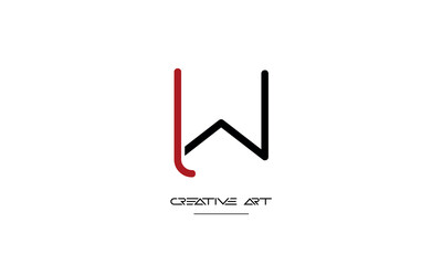LW, WL, L, W abstract letters logo monogram