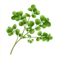 Obraz premium A Close-Up of Fresh Watercress Sprig Highlighting Its Crisp Leaves