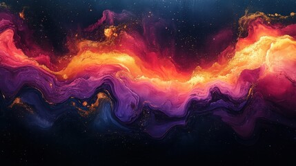 Abstract ethereal celestial landscape with cosmic nebula and shimmering dust