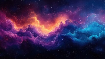 Fototapeta premium Cosmic vista showing celestial clouds of colorful nebula and stardust