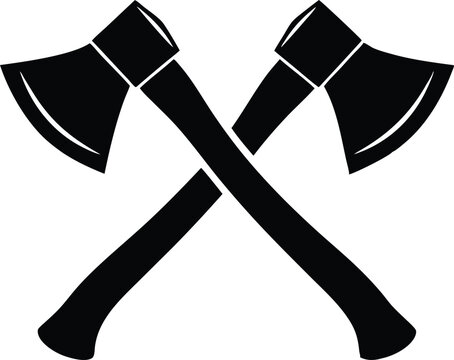 crossed black axes on white background clip art preview
