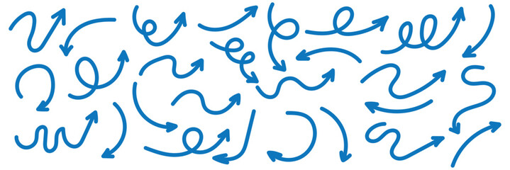 Hand drawn arrow vector icons set. sketch arrow design for business plan and education.