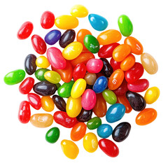 colorful jelly beans isolated on transparent 
