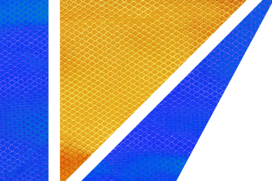 Blue and Yellow Fabric Triangular Pattern Texture