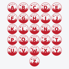 Christmas Half Round Alphabet Decal