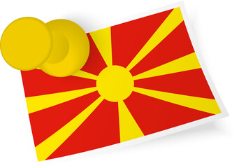 Obraz premium North Macedonia Flag Pinned