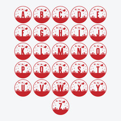 Christmas Half Round Alphabet Decal