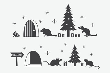 Christmas Mouse House SVG