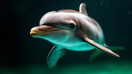 Majestic Dolphin Underwater Portrait with Ocean Beauty.