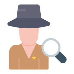 Colorful Flat Detective Investigation Icon