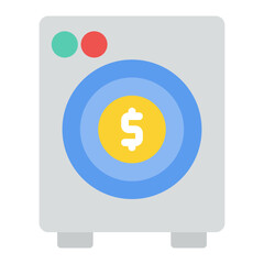 Colorful Flat Money Laundering Icon