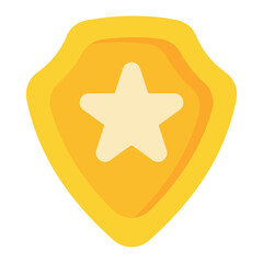 Colorful Flat Police Badge Icon