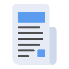 Colorful Flat Printed Newspaper Icon