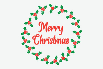 Merry Christmas Wreath SVG