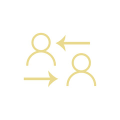 User information exchange icon .Interaction icon. Account switch, person change icon. exchange user icon isolated on white background. Vector illustration. Eps file 35.