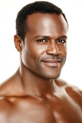 Obraz premium Confident man with a warm smile showcasing a strong physique