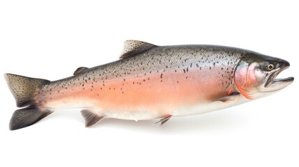 Naklejka premium A Salmon Fish Isolated on White Background