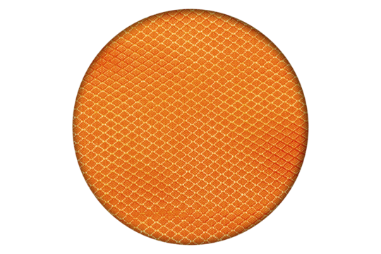 Round Orange Fabric with Detailed Close-Up Texture