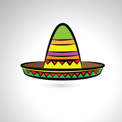 Sombrero hat icon in yellow and orange colors