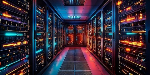 Server Room Wonderland: Exploring the Enigmatic World of Servers. AI generative