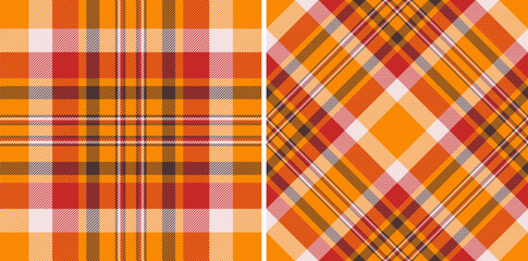 Vibrant autumnal plaid patterns in warm orange, red, and brown hues. Perfect for fallthemed designs, textiles, and backgrounds.