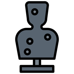 Colorful Flat Outlined Shooting Target Icon